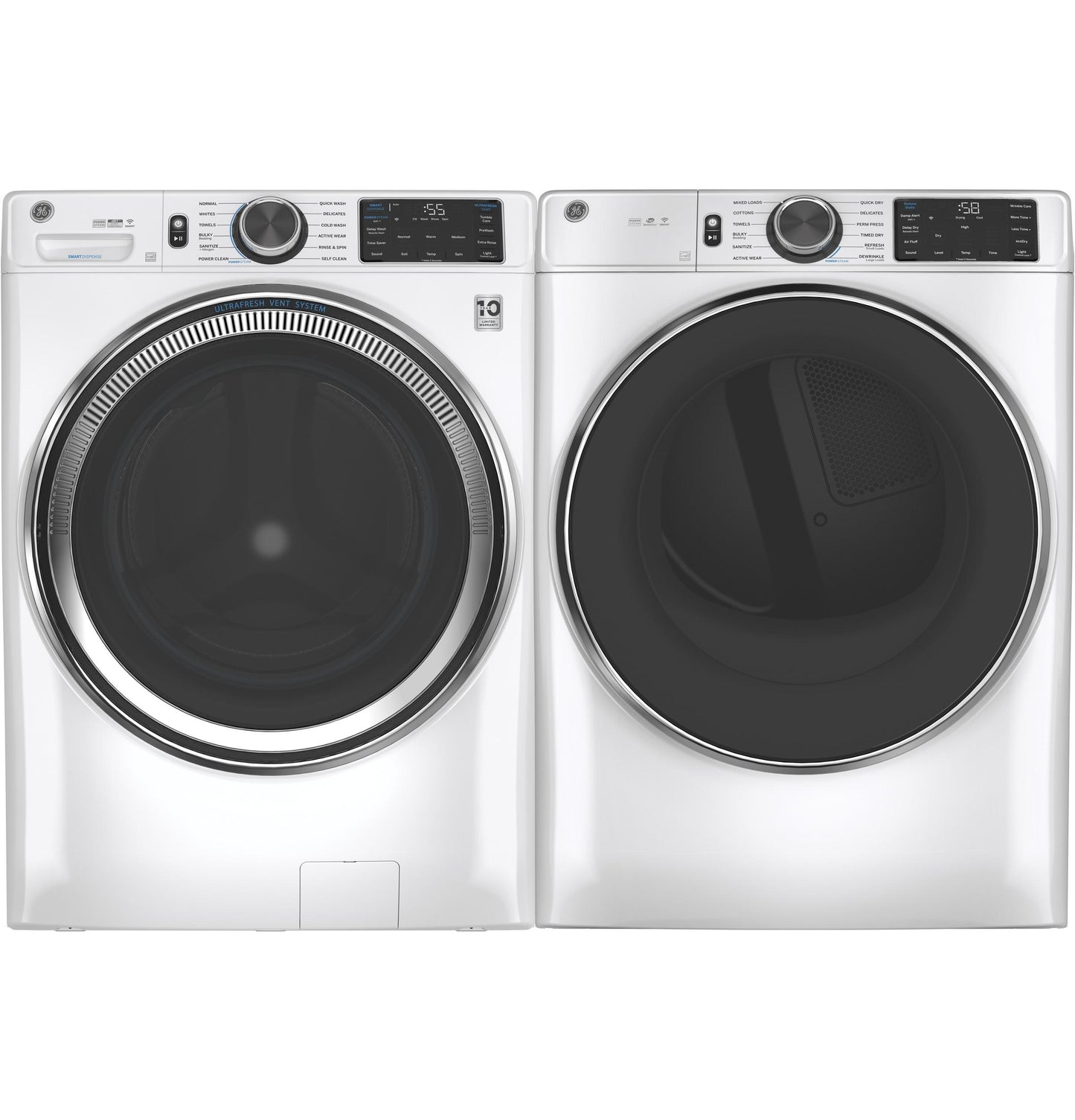 GE® 4.8 cu. ft. Capacity Smart Front Load ENERGY STAR® Steam Washer with SmartDispense™ UltraFresh Vent System with OdorBlock™ and Sanitize + Allergen