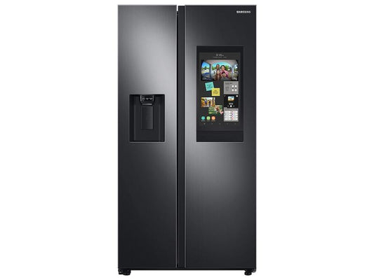 Samsung RS22T5561SG 22 cu. ft. Counter Depth Side-by-Side Refrigerator with Touch Screen Family Hub™ in Black Stainless Steel