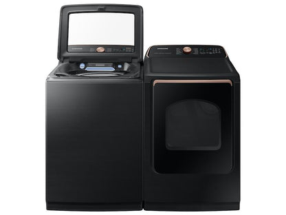 Samsung DVE55A7700V 7.4 cu. ft. Smart Electric Dryer with Steam Sanitize+ in Brushed Black
