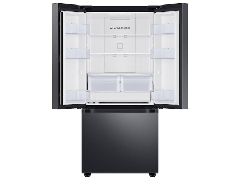 22 cu. ft. Smart 3-Door French Door Refrigerator in Black Stainless Steel