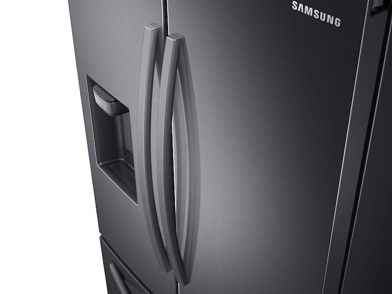 27 cu. ft. Large Capacity 3-Door French Door Refrigerator with External Water & Ice Dispenser in Black Stainless Steel