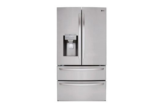 Lg LMXS28626S 28 cu.ft. 4-Door French Door, Standard Depth, Ice & Water, Double Freezer, Stainless Steel