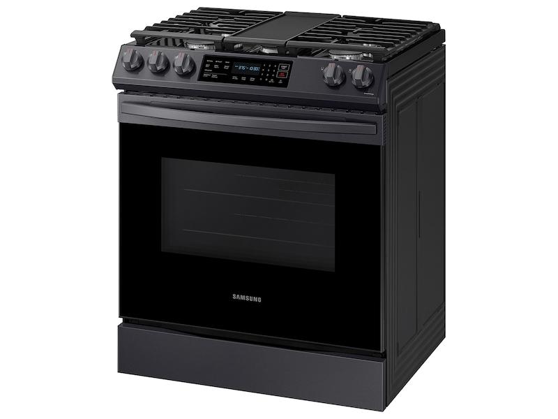 6.0 cu. ft. Smart Slide-in Gas Range with Convection in Black Stainless Steel