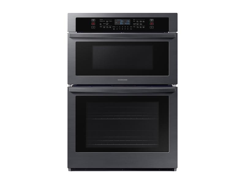 Samsung 30" Smart Electric Wall Oven with Microwave Combination in Black Stainless Steel