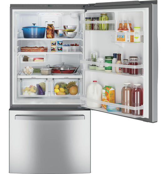 GDE25EYKFS GE® ENERGY STAR® 24.8 Cu. Ft. Bottom-Freezer Drawer Refrigerator