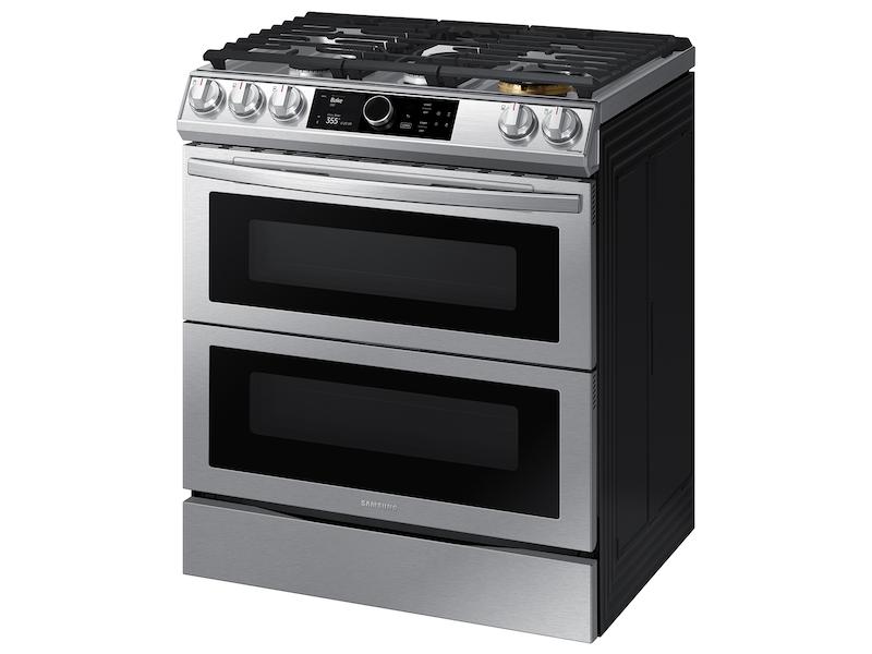 Samsung 6.3 cu. ft. Flex Duo™ Front Control Slide-in Dual Fuel Range with Smart Dial, Air Fry, and Wi-Fi in Stainless Steel