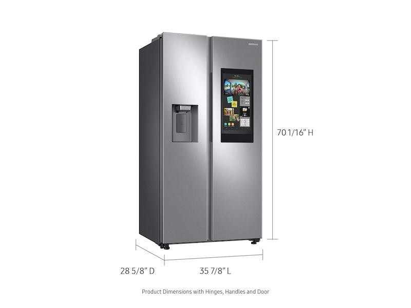 Samsung 22 cu. ft. Counter Depth Side-by-Side Refrigerator with Touch Screen Family Hub™ in Stainless Steel