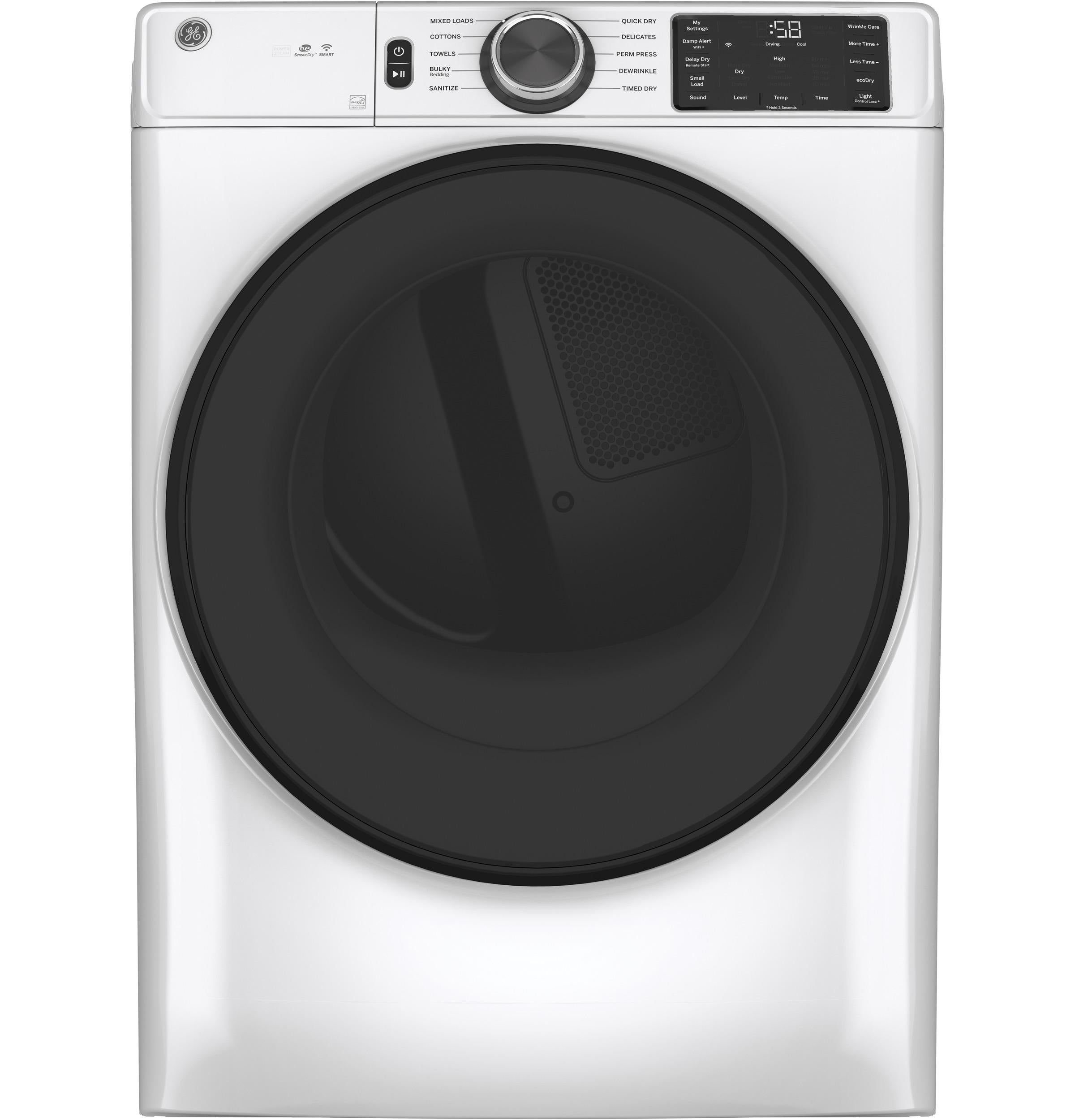 GE® ENERGY STAR® 7.8 cu. ft. Capacity Smart Front Load Electric Dryer with Sanitize Cycle