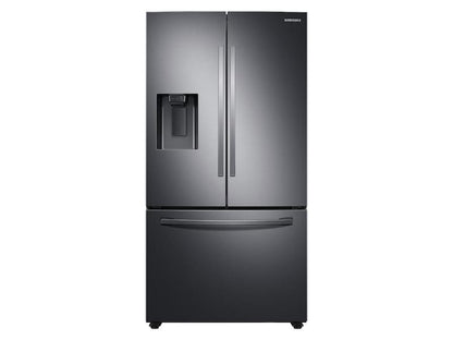 27 cu. ft. Large Capacity 3-Door French Door Refrigerator with External Water & Ice Dispenser in Black Stainless Steel
