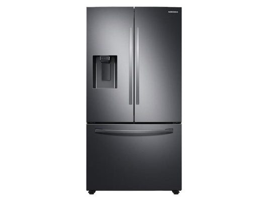 27 cu. ft. Large Capacity 3-Door French Door Refrigerator with External Water & Ice Dispenser in Black Stainless Steel