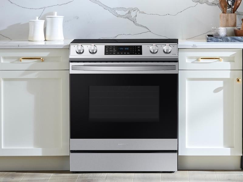 Samsung 6.3 cu. ft. Smart Slide-in Electric Range with Air Fry in Stainless Steel