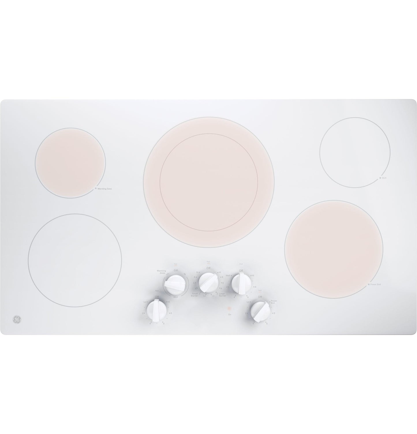 JP3036TLWW GE® 36" Built-In Knob Control Electric Cooktop