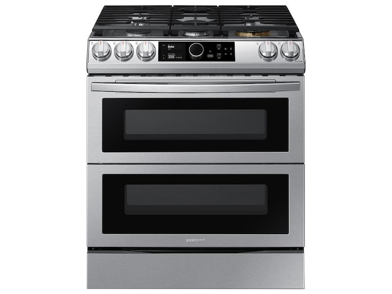 Samsung 6.3 cu. ft. Flex Duo™ Front Control Slide-in Dual Fuel Range with Smart Dial, Air Fry, and Wi-Fi in Stainless Steel