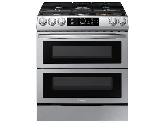 Samsung 6.3 cu. ft. Flex Duo™ Front Control Slide-in Dual Fuel Range with Smart Dial, Air Fry, and Wi-Fi in Stainless Steel