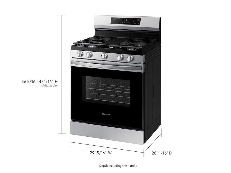 Samsung 6.0 cu. ft. Smart Freestanding Gas Range with Integrated Griddle in Stainless Steel