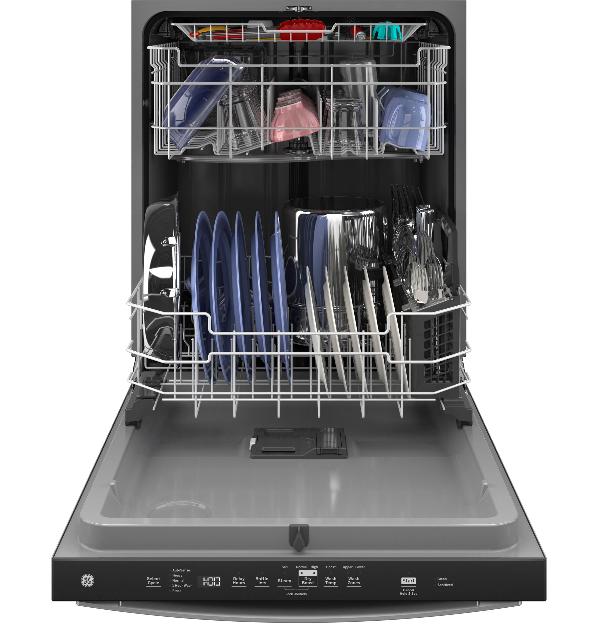 GDT630PYRFS GE® ENERGY STAR® Top Control with Plastic Interior Dishwasher with Sanitize Cycle