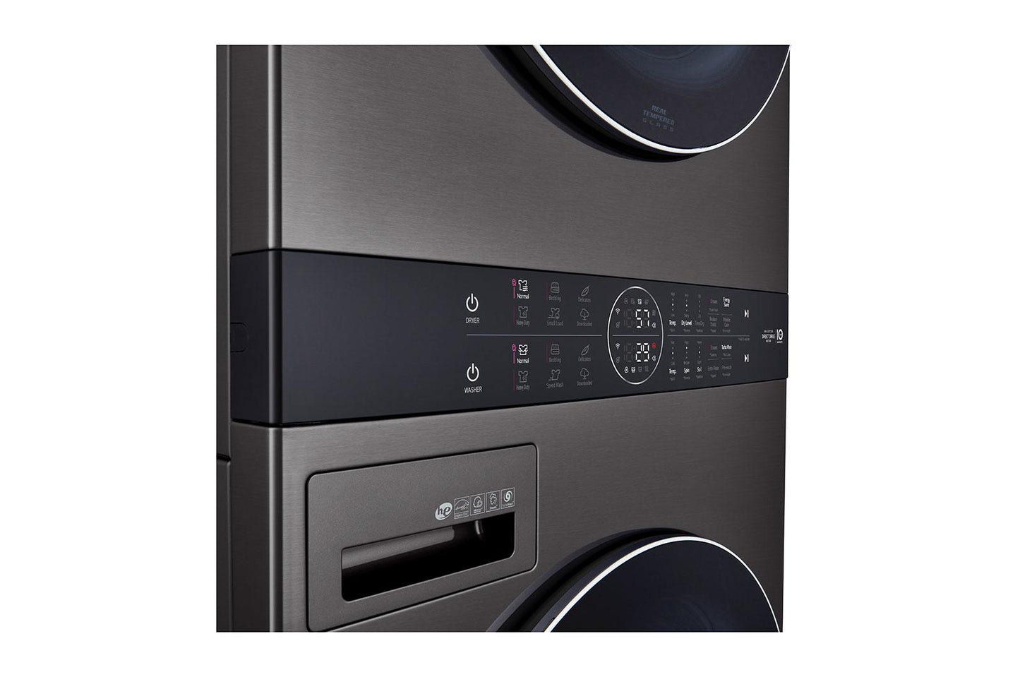 Lg WKGX201HBA Single Unit Front Load LG WashTower™ with Center Control™ 4.5 cu. ft. Washer and 7.4 cu. ft. Gas Dryer