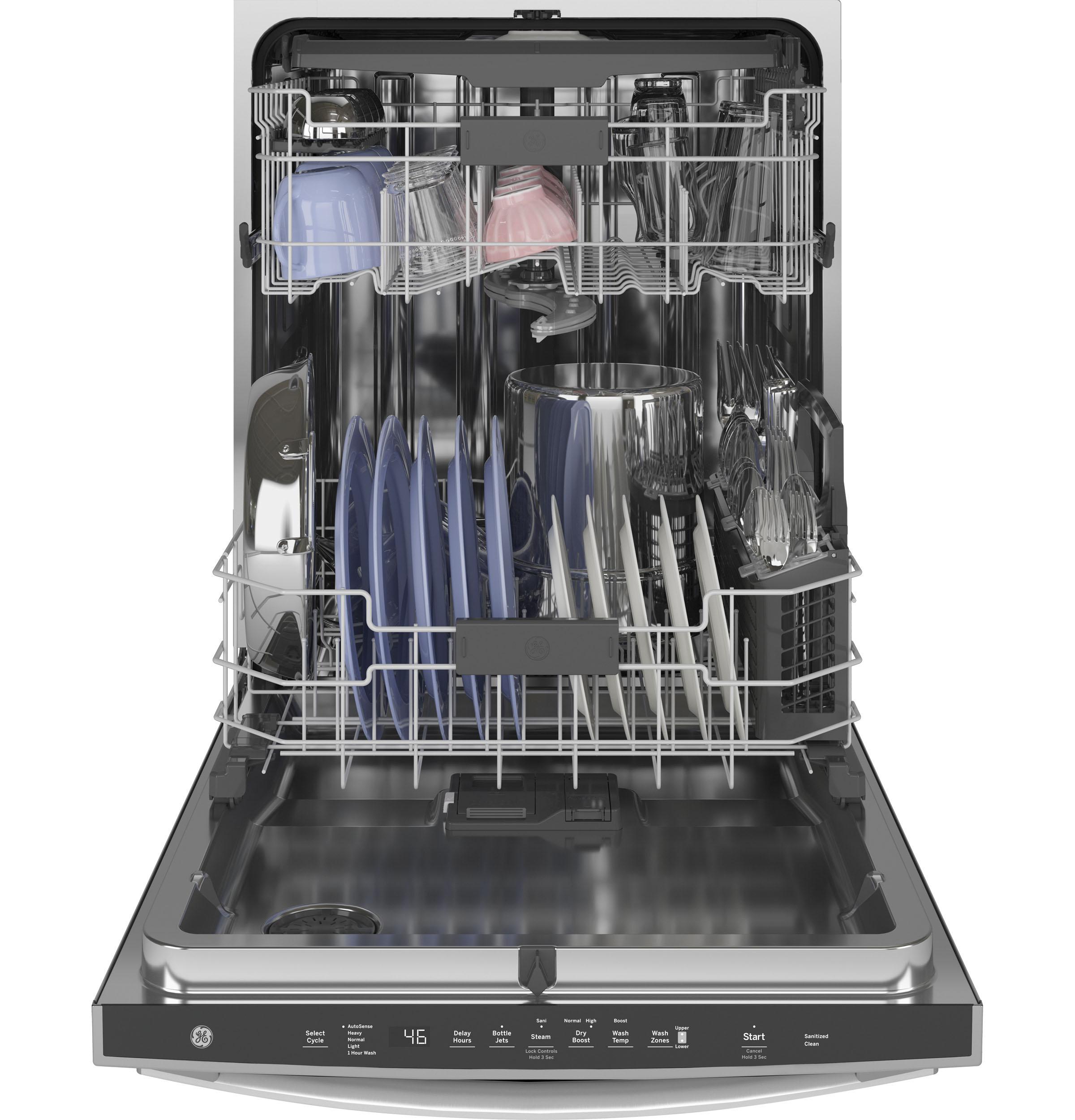 GE® Fingerprint Resistant Top Control with Stainless Steel Interior Dishwasher with Sanitize Cycle & Dry Boost with Fan Assist