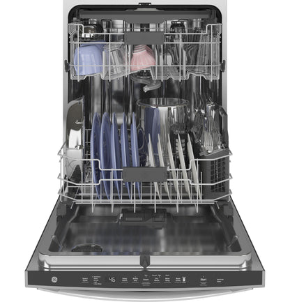 GE® Fingerprint Resistant Top Control with Stainless Steel Interior Dishwasher with Sanitize Cycle & Dry Boost with Fan Assist