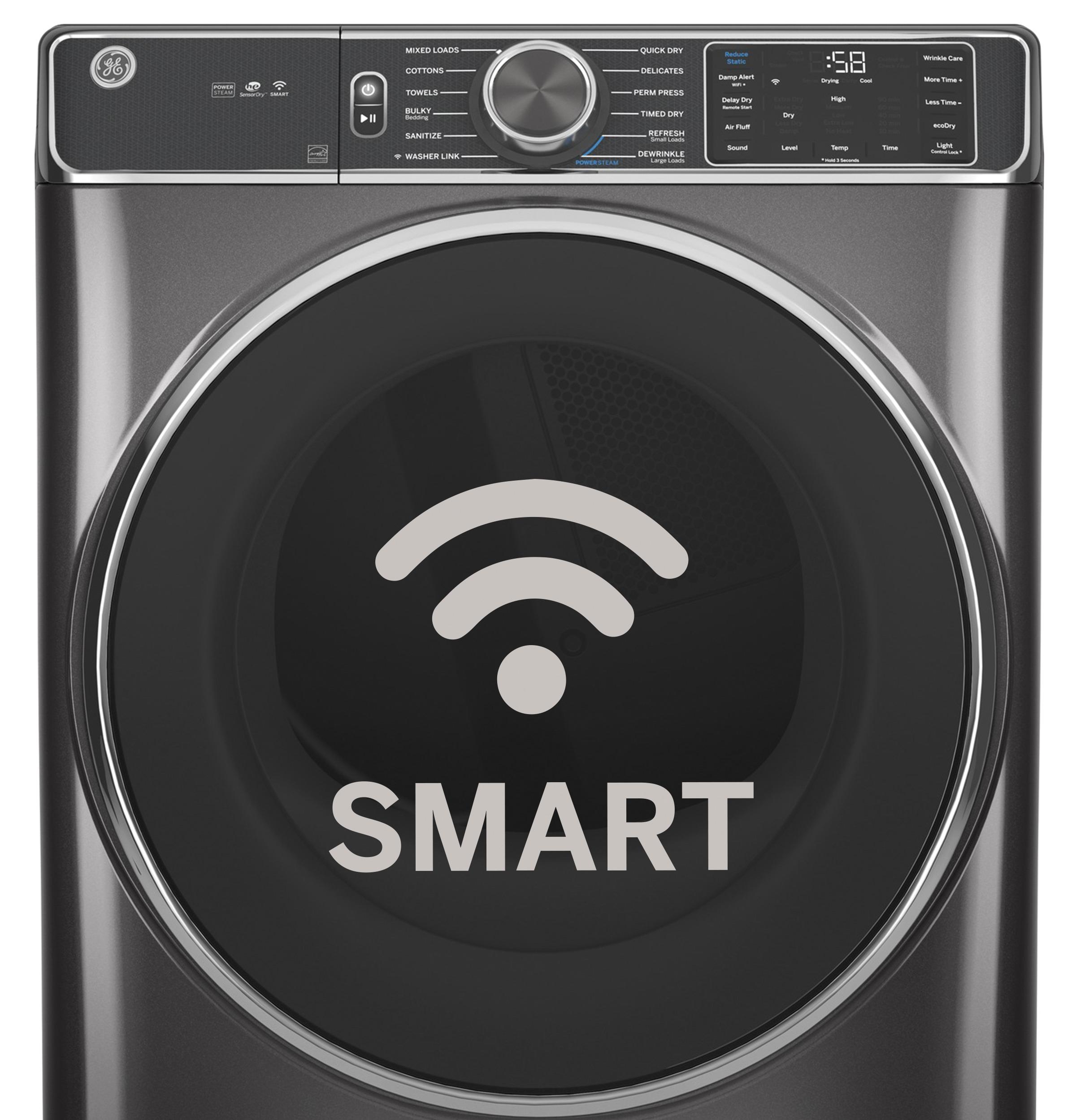 GE® 7.8 cu. ft. Capacity Smart Front Load Electric Dryer with Steam and Sanitize Cycle