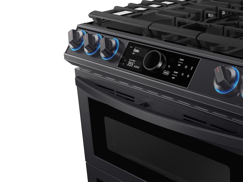 Samsung 6.3 cu. ft. Flex Duo™ Front Control Slide-in Dual Fuel Range with Smart Dial, Air Fry, and Wi-Fi in Black Stainless Steel