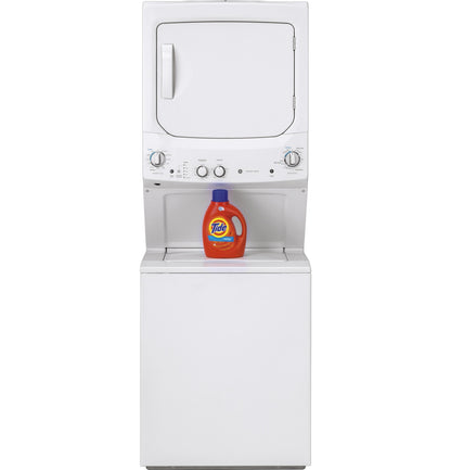 GUV27ESSMWW GE Unitized Spacemaker® 3.8 cu. ft. Capacity Washer with Stainless Steel Basket and 5.9 cu. ft. Capacity Long Vent Electric Dryer