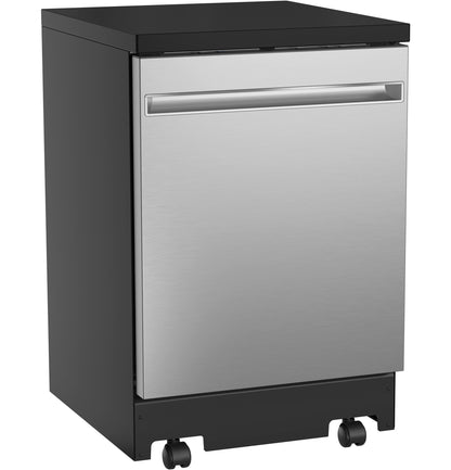 GPT225SSLSS GE® ENERGY STAR® 24" Stainless Steel Interior Portable Dishwasher with Sanitize Cycle