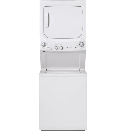 GUV27ESSMWW GE Unitized Spacemaker® 3.8 cu. ft. Capacity Washer with Stainless Steel Basket and 5.9 cu. ft. Capacity Long Vent Electric Dryer