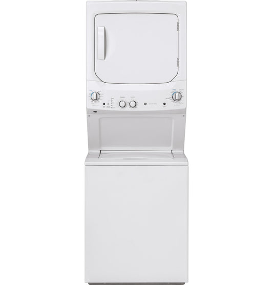 GUV27ESSMWW GE Unitized Spacemaker® 3.8 cu. ft. Capacity Washer with Stainless Steel Basket and 5.9 cu. ft. Capacity Long Vent Electric Dryer