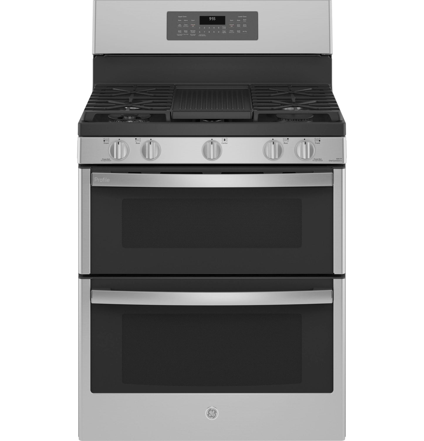 PGB965YPFS GE Profile™ 30" Free-Standing Gas Double Oven Convection Fingerprint Resistant Range with No Preheat Air Fry