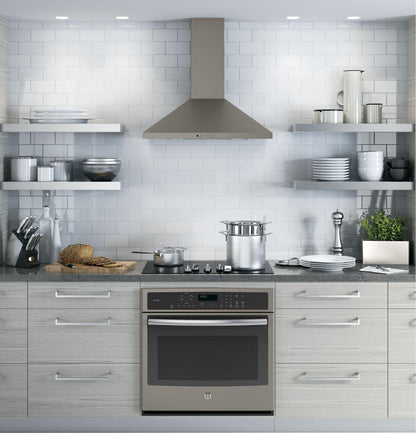 JVW5301EJES GE® 30" Wall-Mount Pyramid Chimney Hood