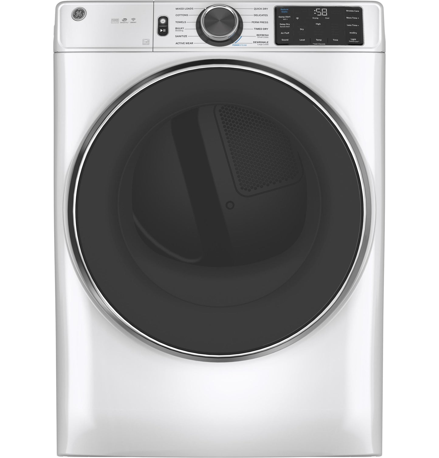 GE® 7.8 cu. ft. Capacity Smart Front Load Gas Dryer with Steam and Sanitize Cycle