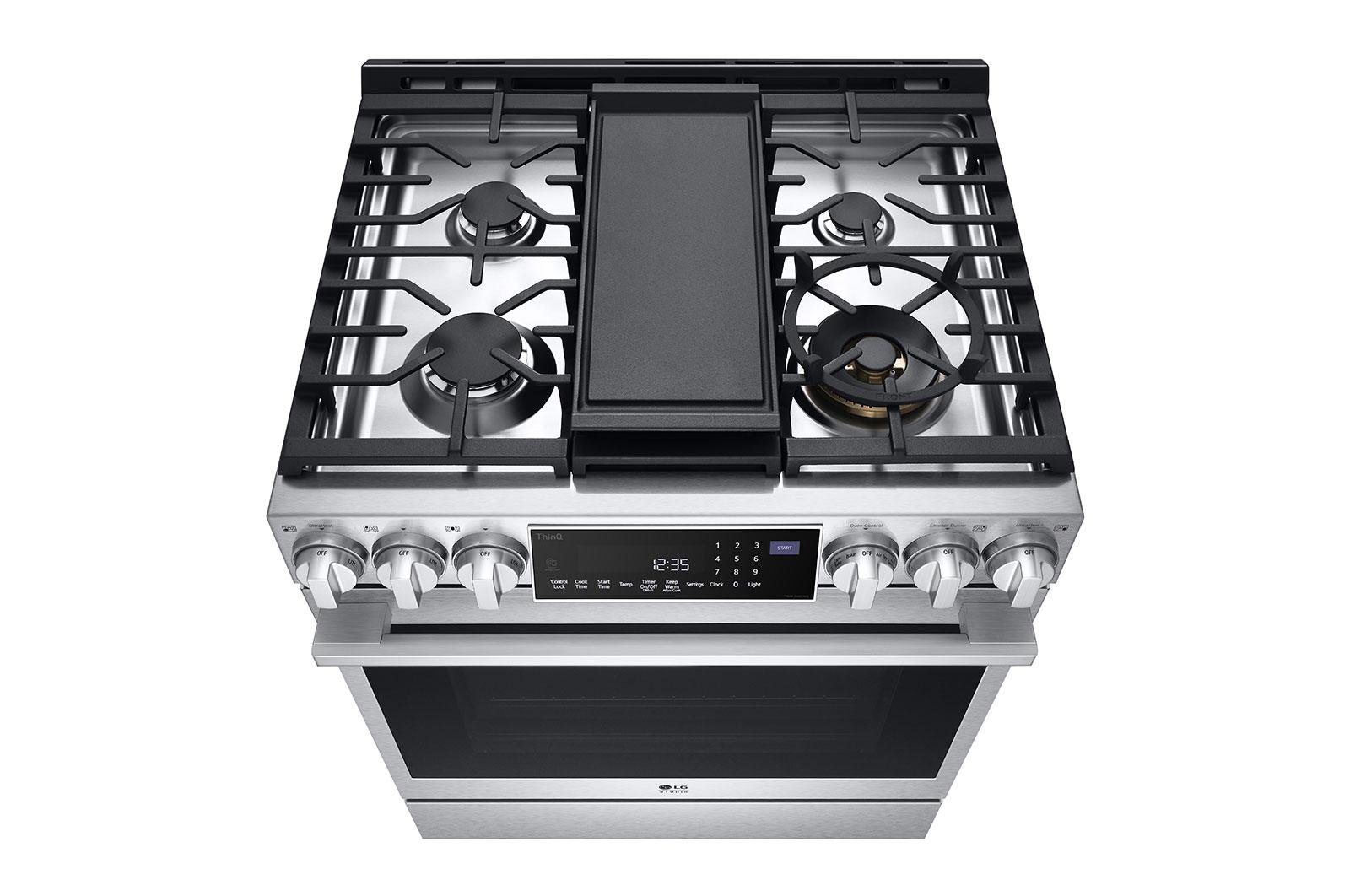 Lg 6.3 cu. ft. Smart wi-fi Dual Fuel Slide-in Range with ProBake Convection® and EasyClean®