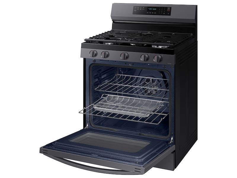 Samsung NX60A6711SG 6.0 cu. ft. Smart Freestanding Gas Range with No-Preheat Air Fry and Convection+ in Black Stainless Steel