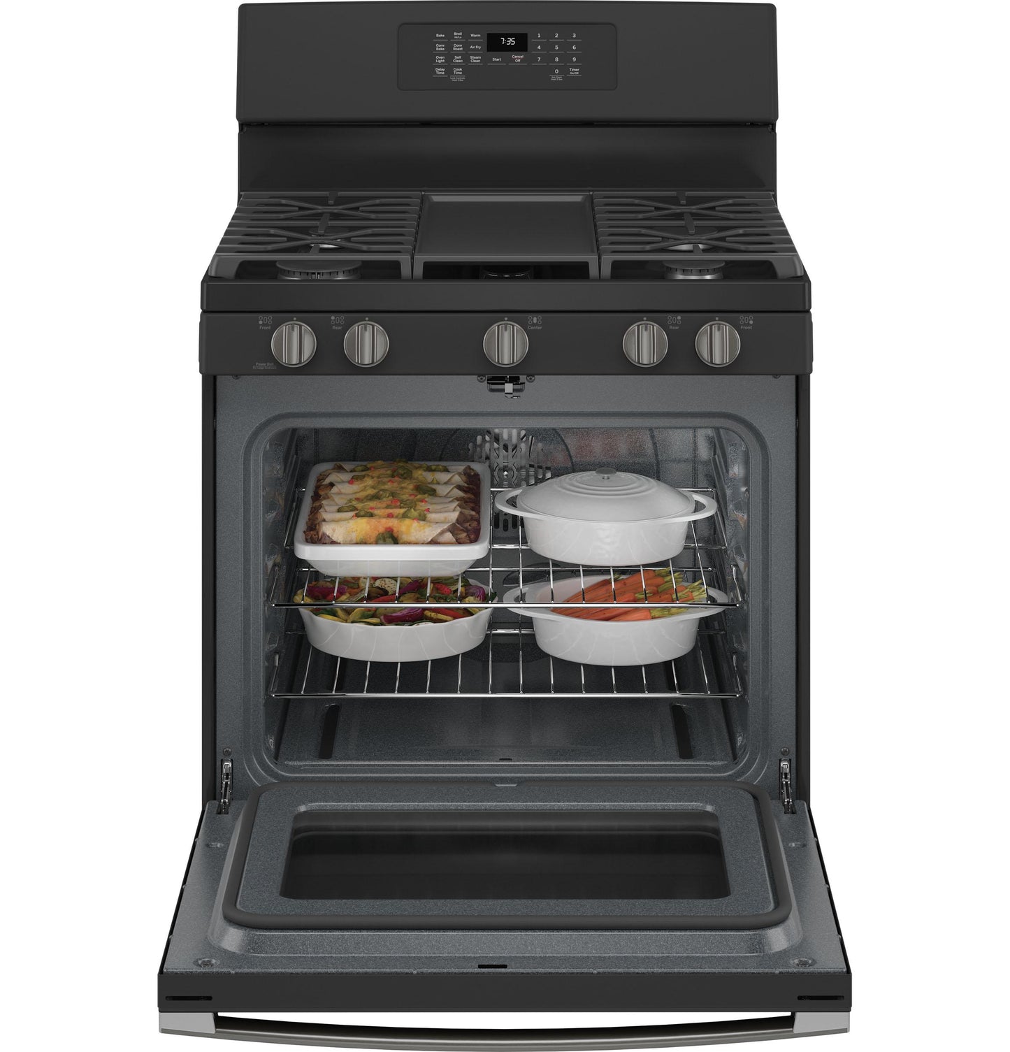 GE® 30" Free-Standing Gas Convection Range with No Preheat Air Fry