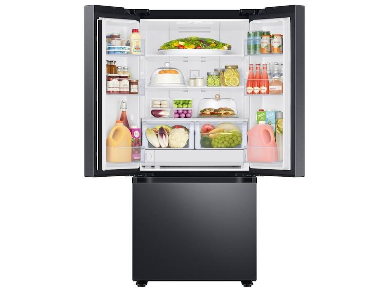 22 cu. ft. Smart 3-Door French Door Refrigerator in Black Stainless Steel