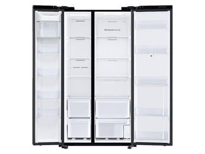 Samsung RS28A5F61SG 27.3 cu. ft. Smart Side-by-Side Refrigerator with Family Hub™ in Black Stainless Steel