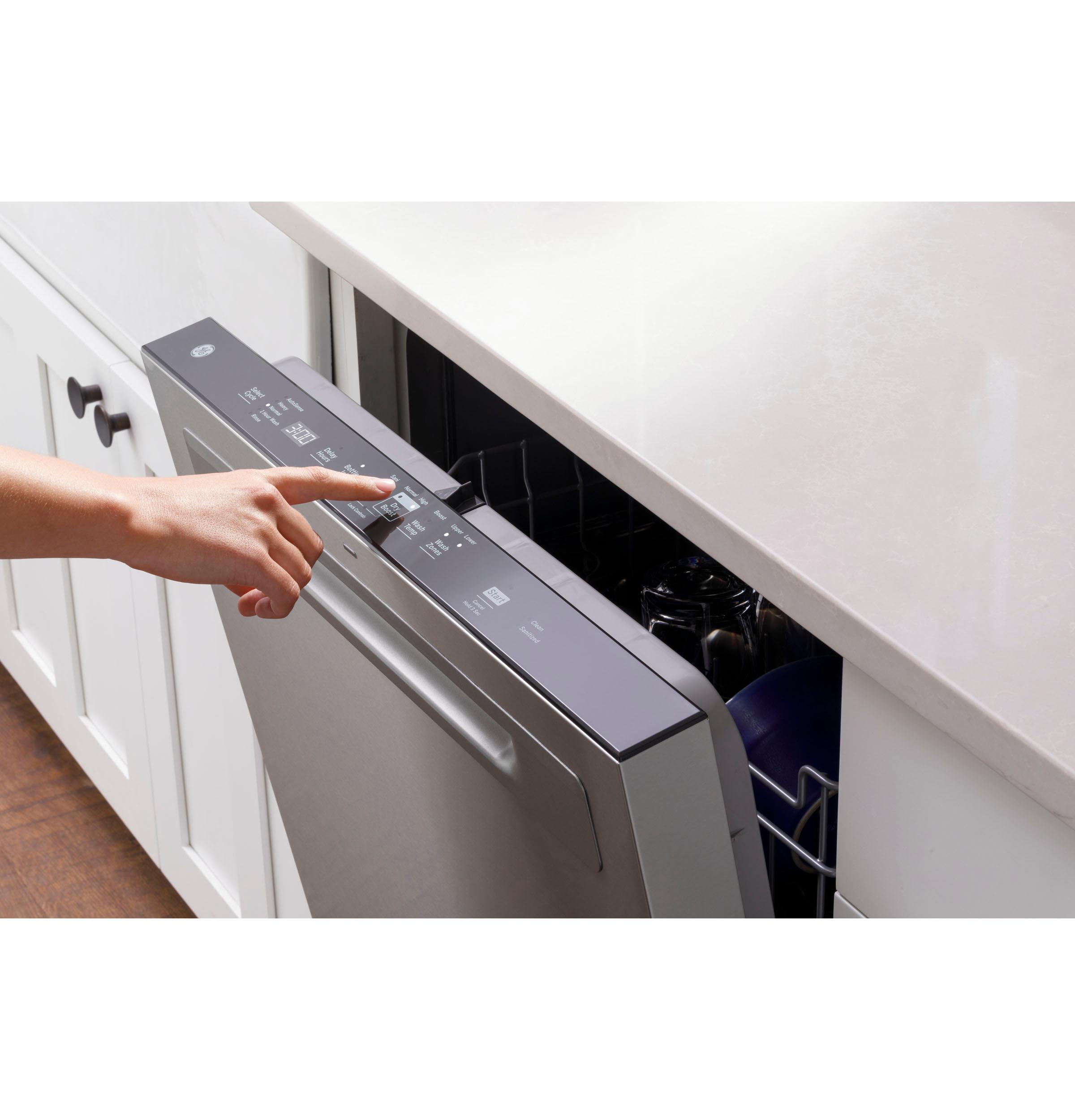 GE® ENERGY STAR® Top Control with Plastic Interior Dishwasher with Sanitize Cycle