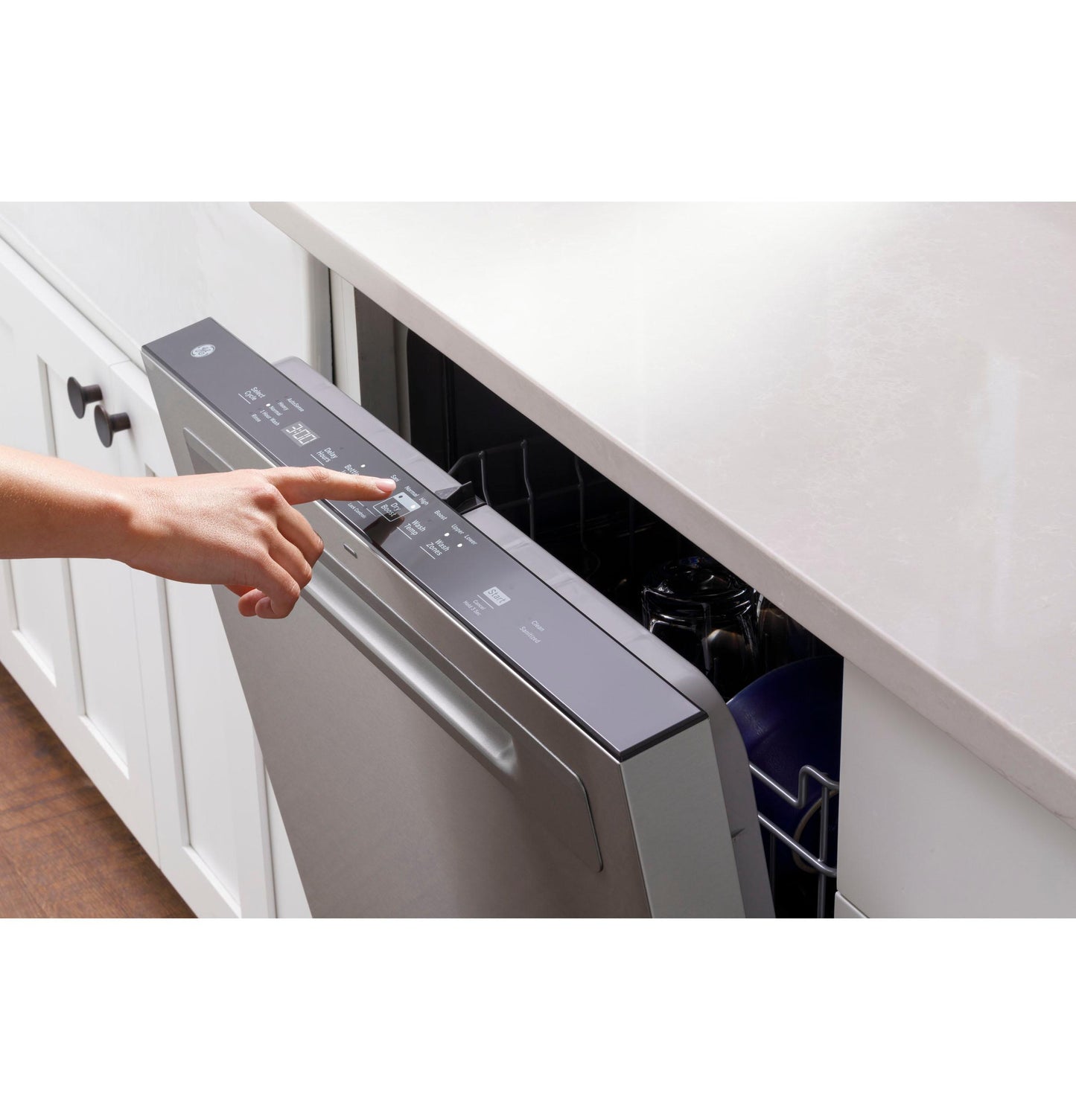 GDP630PGRWW GE® ENERGY STAR® Top Control with Plastic Interior Dishwasher with Sanitize Cycle & Dry Boost