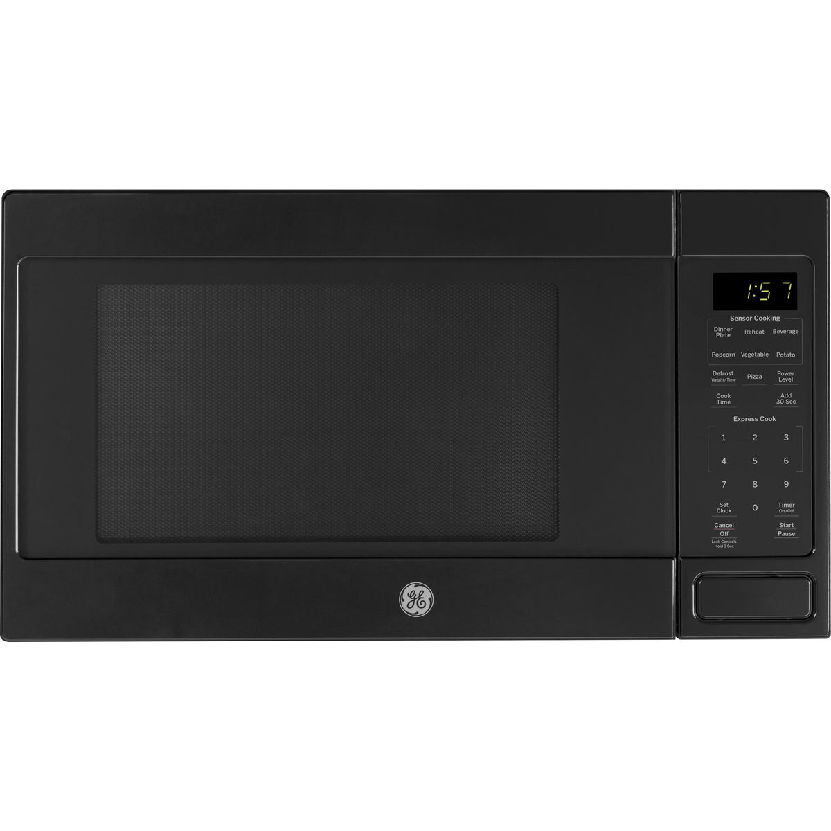 GE 1.6 Cu. ft. Countertop Microwave Oven Black Stainless JES1657BMTS