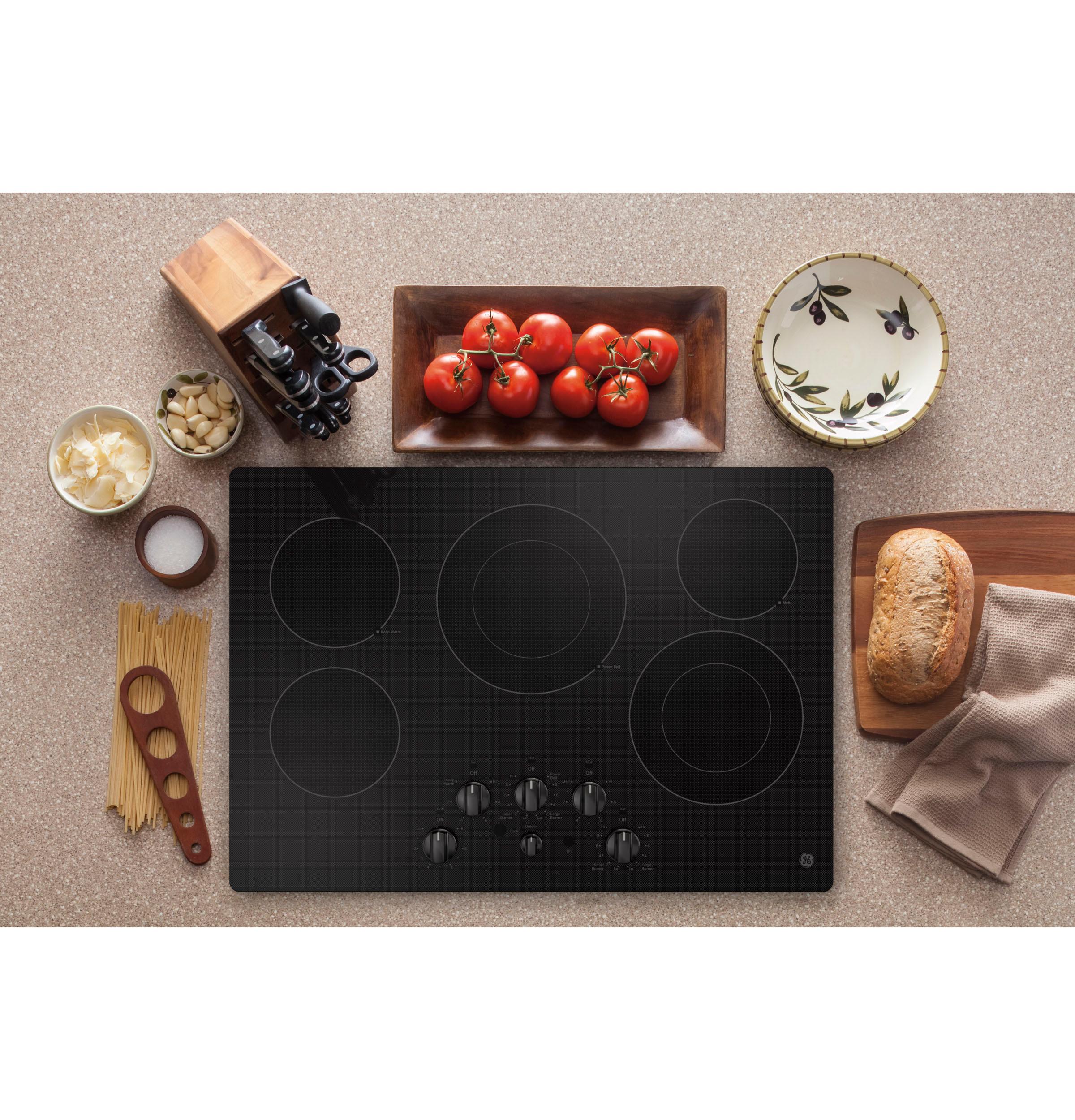 JEP5030DTBB GE® 30" Built-In knob Control Electric Cooktop