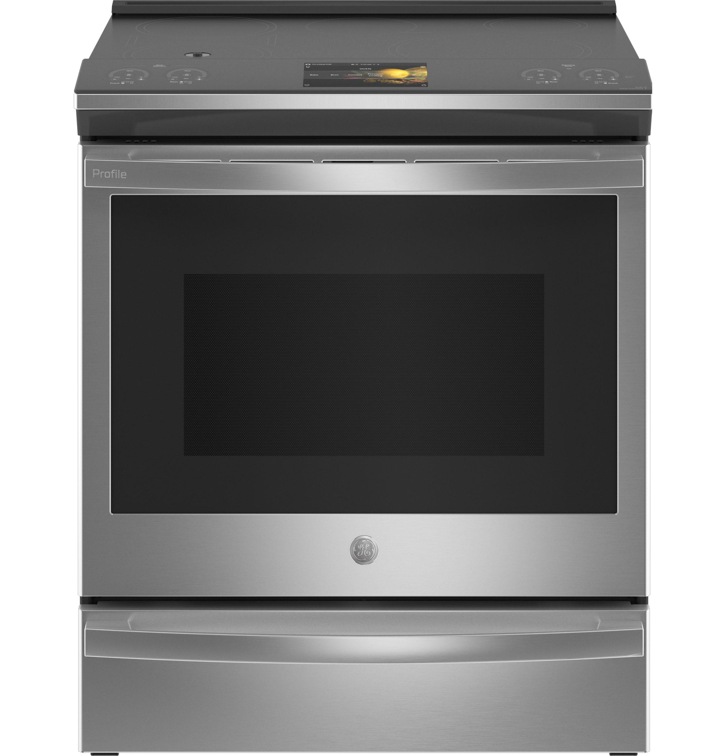 PHS93XYPFS GE Profile™ 30" Smart Slide-In Front-Control Induction Fingerprint Resistant Range with In Oven Camera