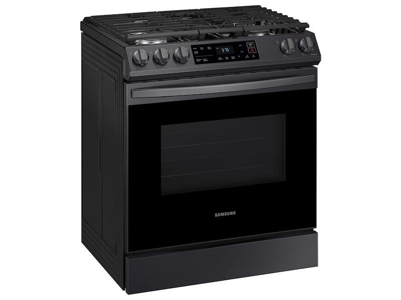 Samsung 6.0 cu. ft. Smart Slide-in Gas Range in Black Stainless Steel