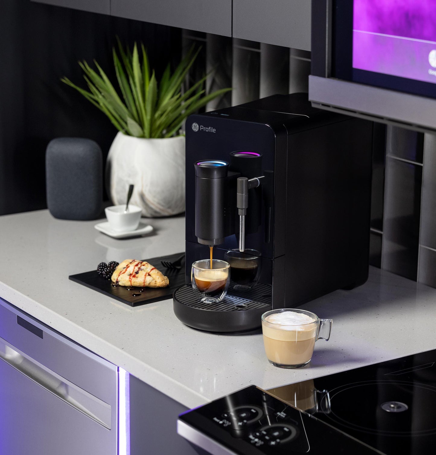 P7CEBBS6RBB GE Profile™ Automatic Espresso Machine + Frother