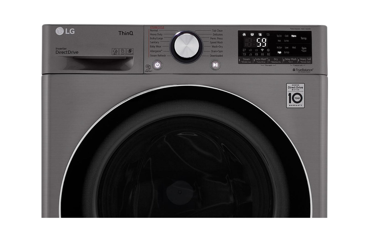 Lg WM3555HVA 2.4 cu. ft. Smart Wi-Fi Enabled Compact Front Load All-In-One Washer/Dryer Combo with Built-In Intelligence