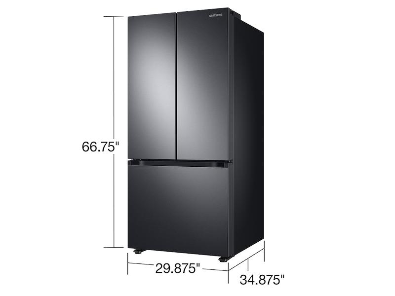 22 cu. ft. Smart 3-Door French Door Refrigerator in Black Stainless Steel