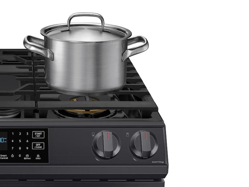 6.0 cu ft. Smart Slide-in Gas Range with Air Fry in Black Stainless Steel