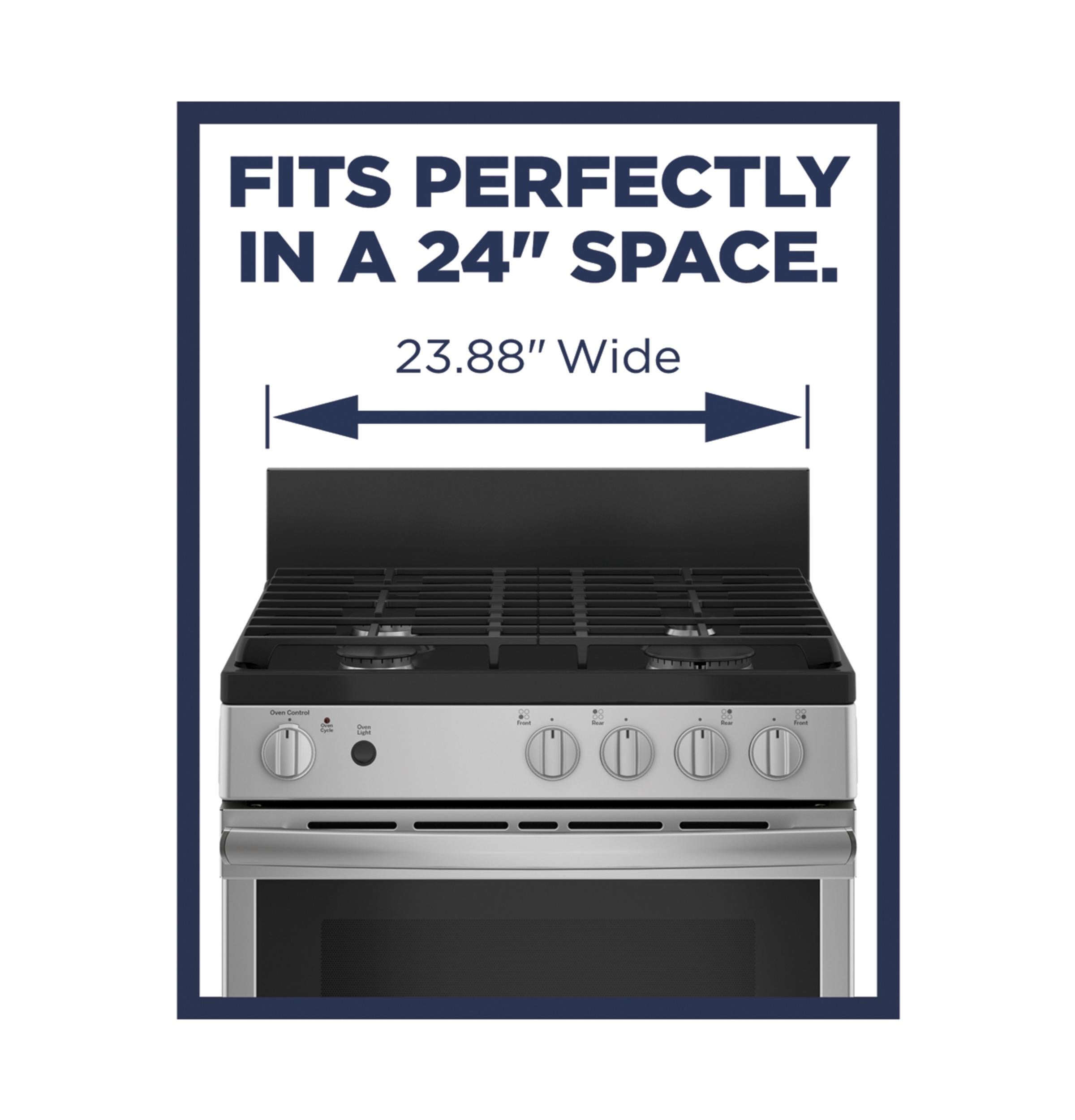 JGAS640RMSS GE® 24" Steam Clean Free-Standing/Slide-in Gas Range