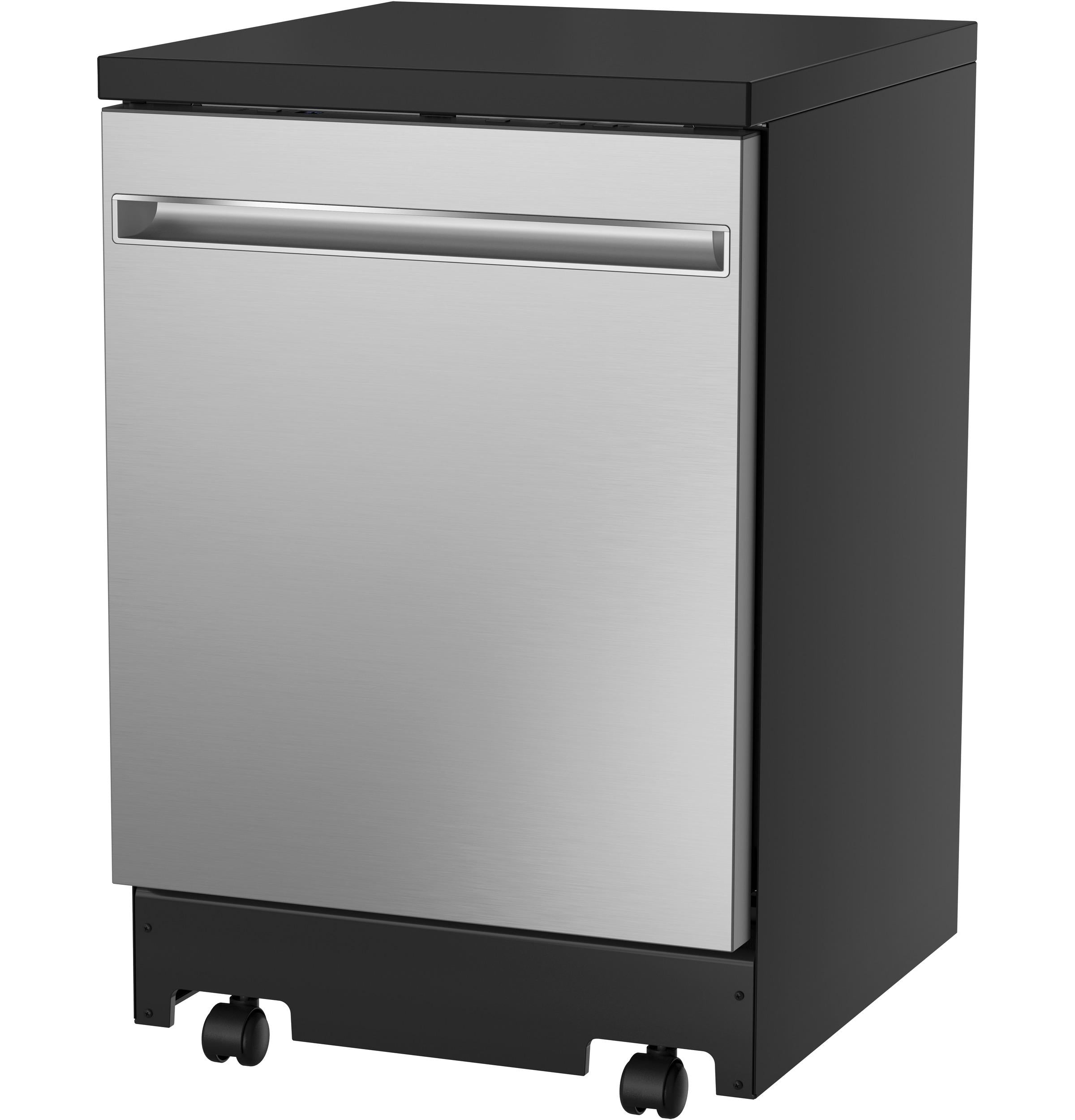 GPT225SSLSS GE® ENERGY STAR® 24" Stainless Steel Interior Portable Dishwasher with Sanitize Cycle