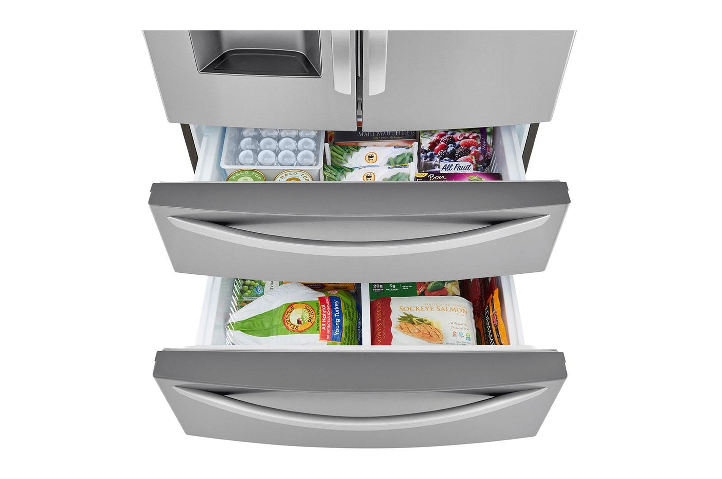 Lg LRMXC2206S 22 cu ft. Smart Counter Depth Double Freezer Refrigerator with Craft Ice™